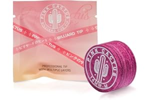 KONLLEN Cactus rosa dal Giappone Punta per stecca da biliardo, punta da 11 mm/14 mm in pelle di maiale multistrato con S/M/H per accessori da biliardo e biliardo
