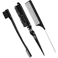 3-teiliges Sleek Bun Bürsten-Set – Doppelseitige Bürste, Borstenbürste Und Rattenschwanzkamm