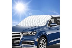 Aonveki Sonnenschutz Auto Frontscheibe, Frontscheibenabdeckung, Ultra-Dick Auto Scheibenabdeckung Windschutzscheiben Abdeckung Winter, gegen Schnee, EIS, Frost, UV-Strahlung, Staub (155x124cm)