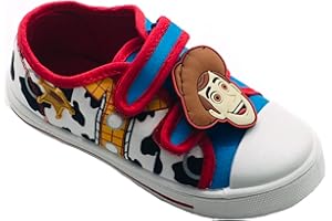 Disney Toy Story Zapatos de verano de lona con cierre de correa para niños o niñas, zapatos de tacón, zapatillas con Woody o Buzz Lightyear, talla infantil 6-12