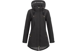 Ankerglut Damen Softshellmantel Kurzmantel mit Kapuze Gefüttert Übergangsjacke #Ankerglutbrise Softshelljacke