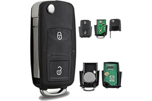 VAILIKEY 433MHz 2 Buttons Key Fob for VW MK4 MK5 Golf Polo Transporter T4 T5|Skoda Fabia Octavia Seat Leon |ID48 Chip 1J0959753AG Replacement Remote Key