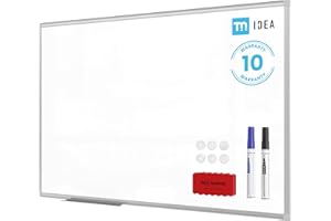 ‎ALLBOARDS TM IDEA® Reihe Flex Magnetisches Whiteboard 120x80 cm Magnettafel kratzfest und trocken abwischbar mit 2 Whiteboard Stifte, 6 Magnete und 1 Schwamm, für Schule, Haus und Büro
