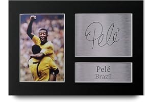 HWC Trading Pele A4 Senza Cornice Firmato Regalo Visualizzazione Delle Foto Print Immagine Autografo Stampato Per Brazil Tifosi Di Calcio