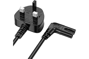 Power Cable Compatible with Samsumg TV 3M, Mellbree Quality Safe Right Angle Suitable for Awkward Space Figure 8 Power Cable Compatible with Samsung, LG, Panasonic TV Black