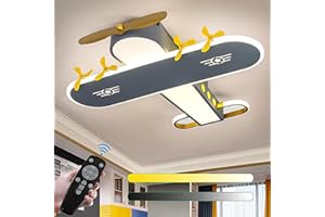 ‎KZT KZT LED Ceiling Light Aeroplane Modern Ceiling Light with Remote Control Dimmable 60 cm Boy Bedroom Lamp Acrylic Ceiling Lighting for Girls Children's Room Baby Room Nursery Indoor Lighting