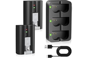 POWELYT 2 Stück Akku für Ring (3.65 V, 6040mAh) Und Ladestation, Schnell austauschbarer Akku, V4 Ersatzakku kompatibel mit Video Doorbell 2/3/3+/4, Spotlight Cam, Stick Up Cam(2/3Gen)