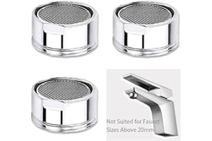 ILLUVA 3 Stück Strahlregler M20, Wasserhahn Sieb, Mischdüse mit Edelstahlfilter inkl., Wasserhahn Aufsatz Strahlregler(20mm Außengewinde)