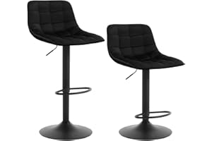 ‎WOLTU WOLTU stołki barowe, stołki kuchenne, krzesło barowe z oparciem i uchwytem regulacyjnym, regulacja wysokości i obracane o 360°, stołek barowy, stołek barowy z wysokiej jakości aksamitu i