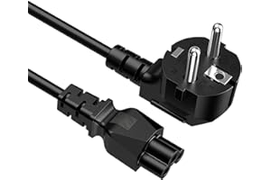 BROMAE Cable Alimentation 3 Broches 1.5 m, Cordon d'alimentation pour Ordinateur Portable pour HP Lenovo Dell LG ASUS Acer Sony Samsung Epson Imprimante Scanner TV C5 Câble Chargeur Trèfle/Mickey Mouse
