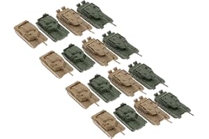 B Blesiya 1/144 Plastic battle tank models prebuilt ww2 army military vehicle toys set for kids boys, 2 types, pack of 16