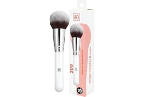 Tb Tools For Beauty - Brocha Grande de Maquillaje en Polvo Suelto y Compacto Cerdas Sintéticas Veganas Mango de Madera Aplicación Uniforme y Fácil Limpieza Ideal Para Piel Sensible y Uso Diario