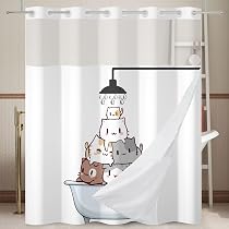 Ttincceer Tenda Doccia Gatto 180x180 Cm - Stampa Divertente Animali, Poliestere Impermeabile, Con Ganci, Per Bagno