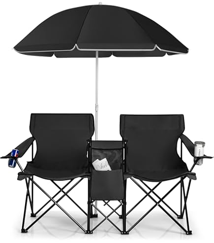 vidaXL Campingstoelen met voetensteun 2 st inklapbaar textileen crème - Campingstoel