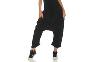 MALITO MORE THAN FASHION Malito Mujer Harem Pantalones Lino Pantalones Bloomers Capri Colores Lisos 6285