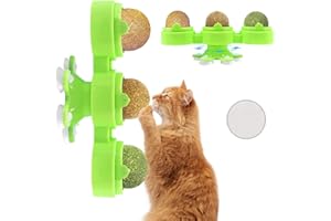 Xlong 3 En 1 Bolas de Hierba Gatera,Bolas Hierba Gatera Ventosa,Bola de Pared de Hierba Gatera,Juguete Gato Hierba Gatera,Bolas de Menta Gatos,Juguete Hierba Gatuna (Verde)