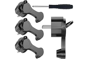 HITRENDS [4 Piezas] Enchufe Eléctrico Schuko, Enchufe de Seguridad Extraplano con Asa Plegable, 250V 16A para Cables de Hasta 3x1,5 mm² Enchufe Plano Euro, Negro