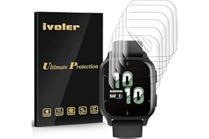 ivoler 6 Stück Schutzfolie Displayschutzfolie für Garmin Venu SQ 2 / SQ 2 Music/SQ/SQ Music, 3D Vollständige Abdeckung [Wet Applied] [Anti-Kratzen] [Blasenfrei] HD TPU Weich Folie