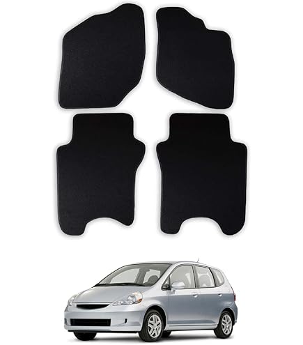Carsio Carpet Car Mats For Honda Jazz Hybrid 2020+ Onwards Tailored Fit Floor Mat Set Complete Accessory Black Custom Fitted - All Weather, Anti-Slip Backing & Grey Trim