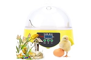 Inkubator, 7 Eier, Brutmaschine Digital Intelligentes Mini-Gerät zum beheizen, für Geflügel, Ente, Hühner, 18 x 18 x 17 cm