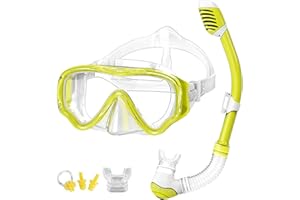 V VILISUN Set Snorkeling, Anti-Fog Maschera Snorkeling con Panoramica a 180 Gradi e Boccaglio Snorkel, Kit Snorkeling Professionale per Kids Bambini Ragazze Ragazzi