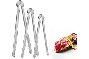 Hitefu Lot de 3 pinces coréennes pour barbecue, pinces de cuisine en acier inoxydable, pinces antidérapantes pour la cuisson du barbecue, des salades