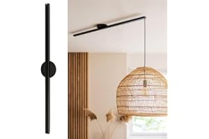 ‎LIGHTSWING Lightswing® Single Hanging System for a Pendant Lamp - Matt Black - 110 cm - Move Your Pendant Light Effortlessly - Easy Installation - Dining Table Pendant Lamp - Adjustable Pendant Lamp - Pendant