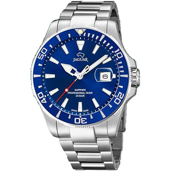 JAGUAR Orologio Executive J861/2 - Cassa Blu 43,5 Mm, Cinturino In Acciaio, Movimento Al Quarzo, Unisex Adulto