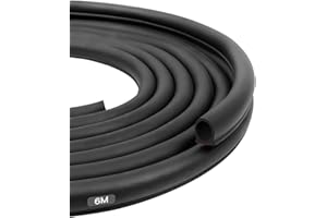 SDLDEER Joint de porte de voiture En caoutchouc 6m En forme de D joint caoutchouc protection porte de voiture Bourrelet à isolation sonore (6m, Noir)
