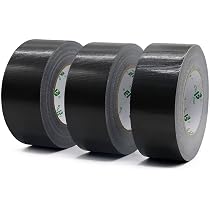 BOMEI PACK Ruban Adhésif Toilé Noir Heavy Duty - 5 Rouleaux 50mm X 50m - Ultra Résistant Pour Réparations Et Emballage