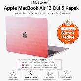 McStorey MacBook Air 13 İn&ccedil; Kılıf A2337 M1 A2179 A1932 Uyumlu Hard Case Sert Kapak Suluboya Desenli UV Baskılı Koruyucu Kılıf