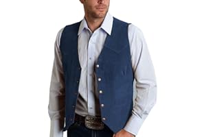 Allthemen Męska zamszowa kamizelka, dekolt w serek, casualowa kurtka bez rękawów, slim fit, biznesowa, formalna kamizelka na kolację weselną