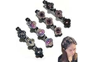 Ailovone Haarspange mit Kristallblume Strass Haarspange Vintage Entenschnabel-Clip Geflochtene Haarspange Elegante Haarspangen Schmetterling Haarspangen Haarschmuck für Frauen (Z1-4PCS)