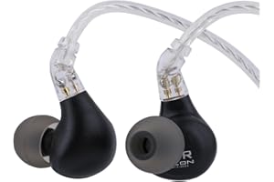 Linsoul BLON BL03 II Moniteur Intra-auriculaire, Pilote Dynamique à Double Chambre de 10mm IEM, Écouteurs HiFi Filaires avec Câble 2 pin Détachable pour Musicien Audiophile (3,5 mm sans Micro, Noir)