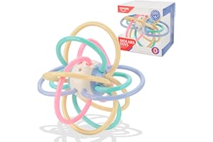 CestMall Giocattoli Dentizione ad Anelli per, Bambino Massaggiagengive Rattle Toy Grasping Campanella Intelligenza Hollow Teether Spin Rattle Precoce Puzzle Giocattoli per Infante Appena Nato