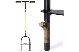 JARDINEER Aireador de césped, herramienta de extracción de hueso, aireador manual para compactación del suelo, aireador de césped para patios pequeños, jardín, césped