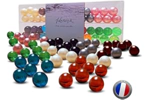 HENORA Set de 52 Perlas de Baño de Aceite de Soja Natural sin Parabenos|8 Fragancias Encantadoras|Hidratantes Relajantes|Piel Tersa Suave y Perfumada |Regalos Cumpleaños San Valentín
