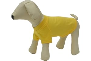Lovelonglong Pet Clothing Dog Costumes Basic Blank T-Shirt Tee Shirts for Small Dogs Yellow M