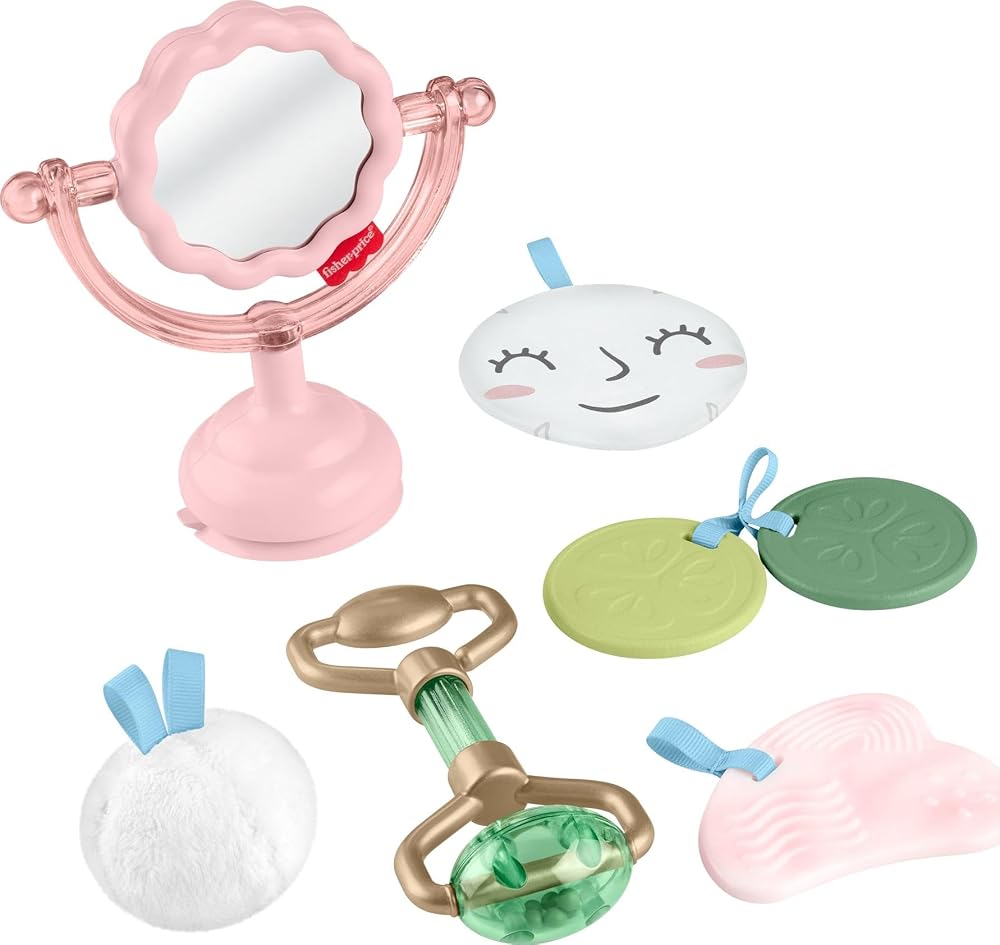 Fisher-Price® Bakım Zamanı Seti | Bebek Oyuncakları, 6 Parça Çıngırak ve Diş Kaşıyıcı Aktiviteleri, 3+ Aylık Yenidoğanlar için Gelişimsel Oyun