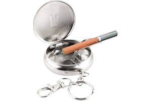 NOPNOG Cendrier de poche avec porte-clés en acier inoxydable