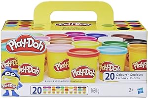 Play-Doh, 20 Pots de Pate A Modeler, Super Couleurs, 84 g chacun