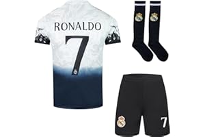 BlackAzat Madrid Ronaldo #7 Dragon Limited Special Edition Football Children's Jersey Shorts Socks Set Youth Sizes