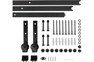 LAYSSAA 300cm Herraje para Puerta Corredera Tipo Flecha Kit de Accesorios para Puerta Corrediza Granero de Madera,(Hebilla de flor de ciruelo de tres secciones) (estilo clásico)