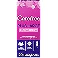Carefree Daily Panty Liners,Plus Large, Light Scent, Pack Of 20 (Packaging may vary)