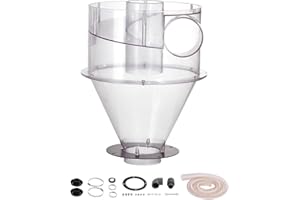 VEVOR Cyclone Dust Separator, 4" Retrofit Cyclone Separator for Dust Collectors, ABS Dust Deputy With 2" Hole O.D. Connector & Hose for Wet/Dry Shop Vacuums, Fits 18.9-37.85L Tank (Tank Exclude)