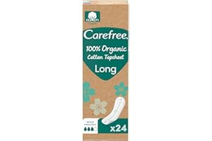 Carefree Salvaslip 100% algodón orgánico Long, Salvaslip algodón transpirable, Salva slip mujer extra largo para pieles sensibles, protectores de calzoncillos diarios sin perfume y súper absorbentes,