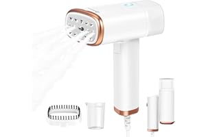 LANBOO Handheld Travel Clothes Steamer - Portable 20s Fast Heat-Up Wrinkle Remover with Brush, Detachable 120ml Water Tank & Anti-Leak Design - Lightweight Garment Steamer for Home, Office & Travel