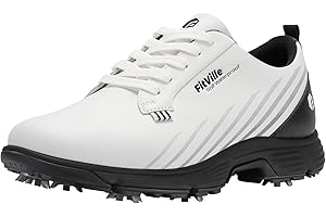 FitVille Mens Golf Shoes Extra Wide Fit with Spikes Professional Spiked Golf Shoes for Men V2