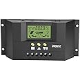 Walfront Solar Controller, Intelligent Full 3-Stage PWM 12V 24V 30A Solar Panel Controller Regulator Paremeter Adjustable LCD Display Overload with Manual