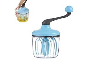Komsoup Batteur à œufs à manivelle - Batteur à Cuisine | Mélangeur à Main Manuel Grancapacité 1500 ML, Fouet à manivelle pour gâteau en Mousse Lait, Accessoires Cuisine